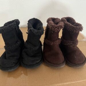 Cozy Black and Brown Fur-Lined Boots